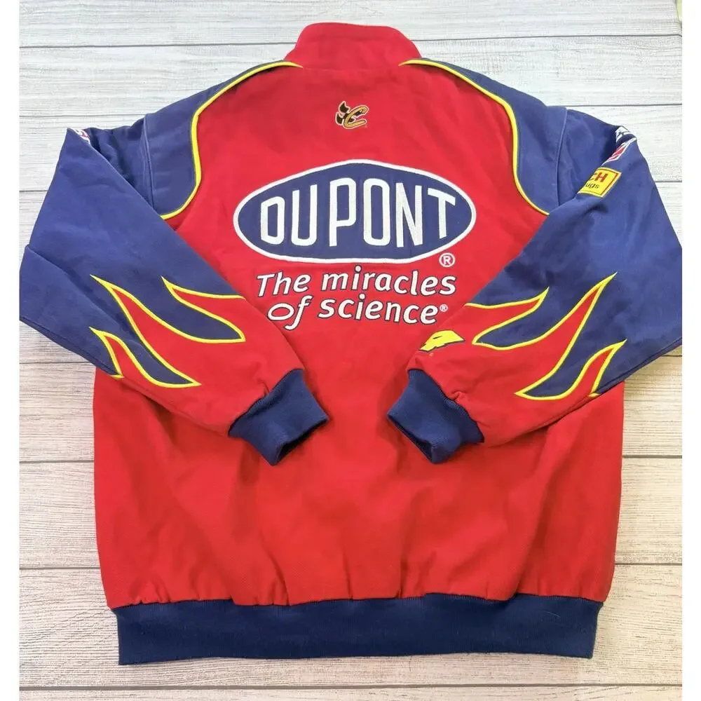 NASCAR Vintage Chase Authentics Dupont Faded Jeff Gordon Flames Jacket Size M - Picture 8 of 11